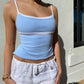 BEC CONTRAST RIB TOP | BABY BLUE + WHITE